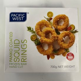 Pacific West - Frozen Panko Breaded Raw Squid Rings.